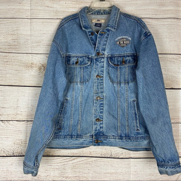 Lee Other - Lee Jean Jacket Vintage Authentic Apparel XL Mens BLESSING OF THE BIKES XL